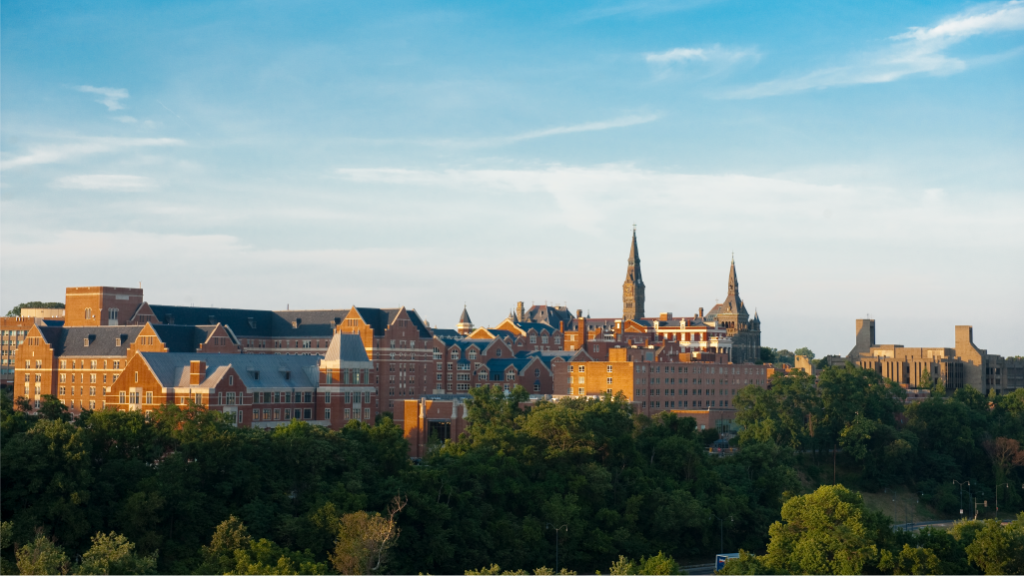 View of Georgetown from the river during sunset