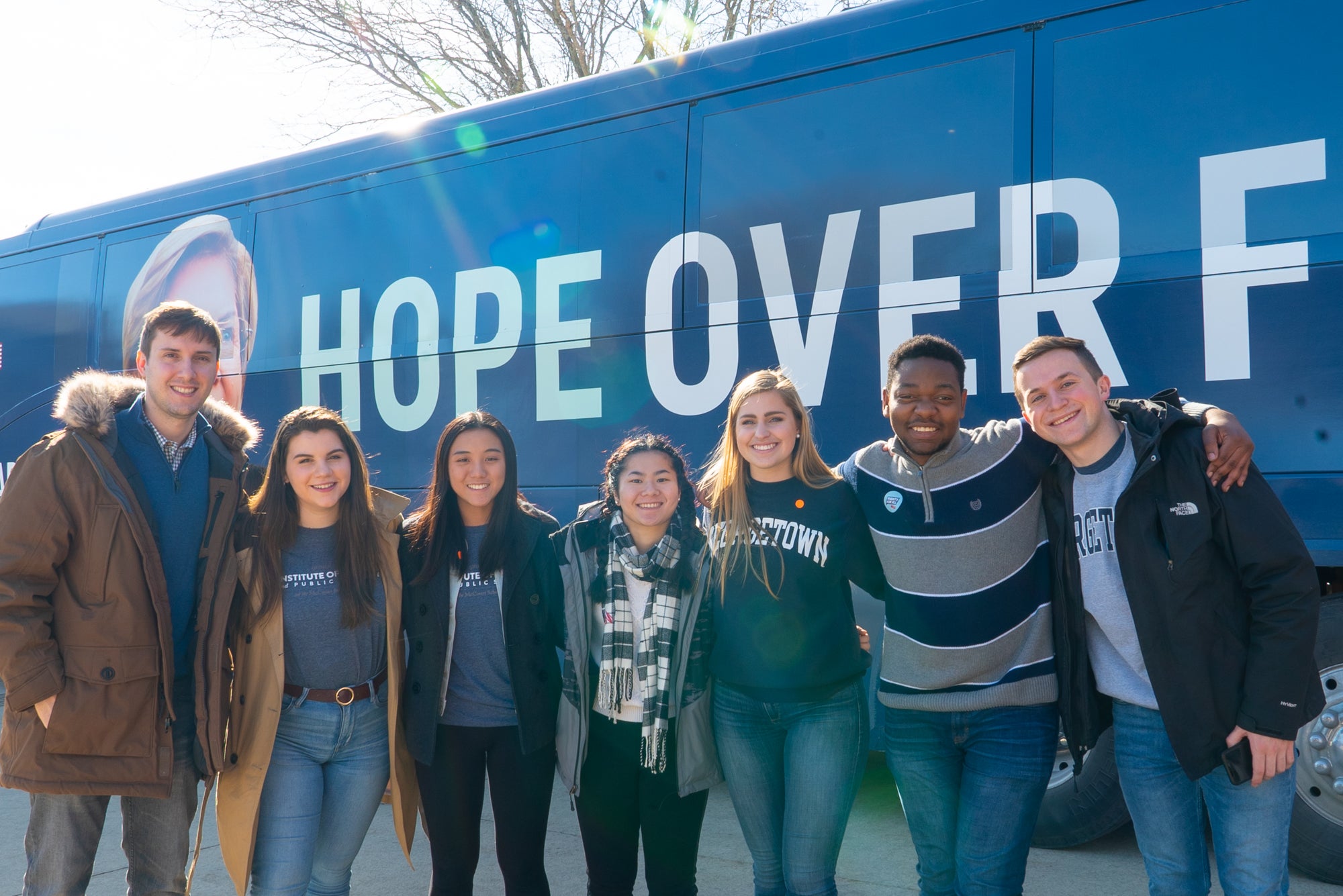 GU Students in Iowa participating in a GUPolitics experience