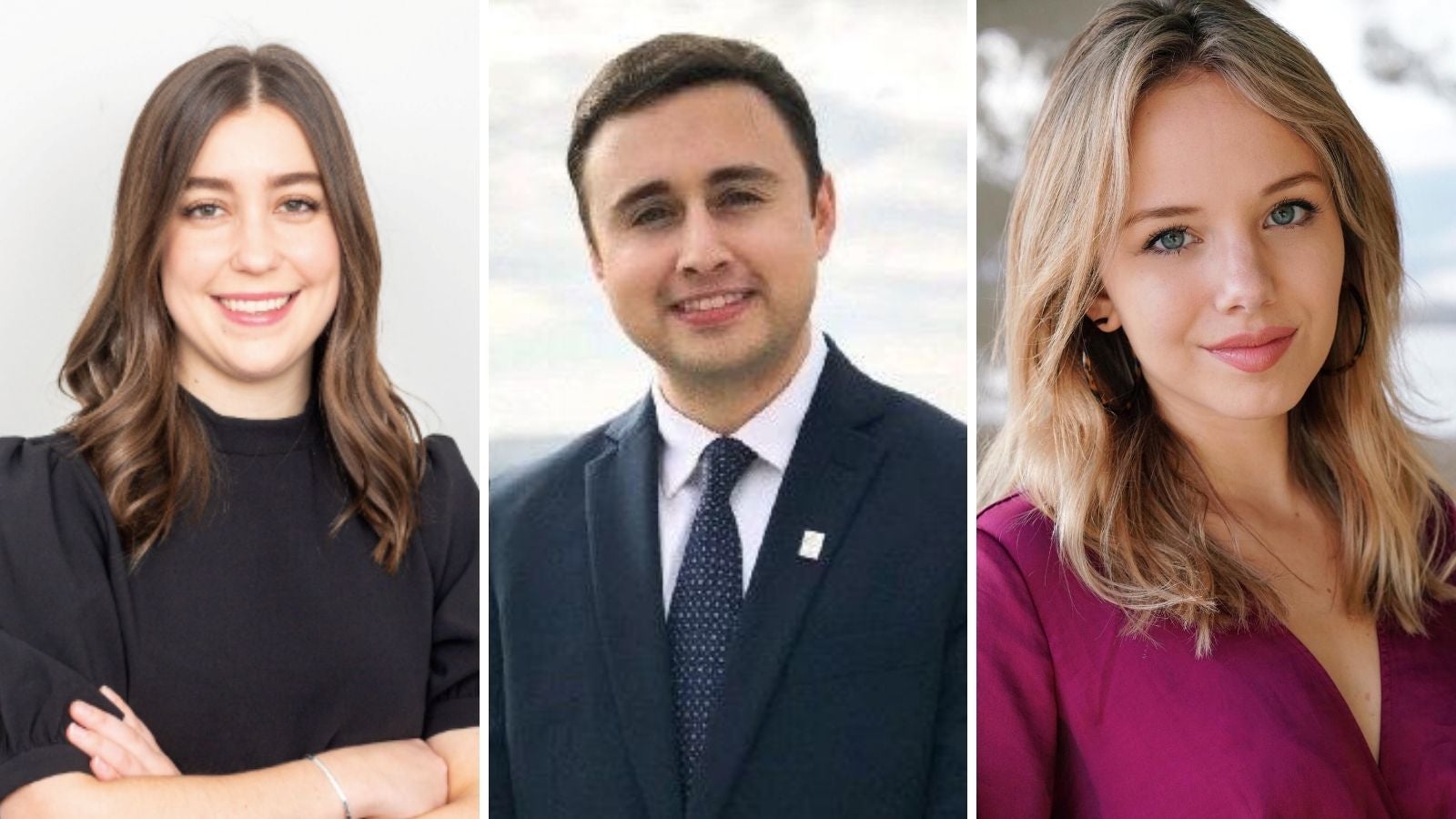 photo of three McCourt students awarded 2020-21 Bryce Harlow Fellowship