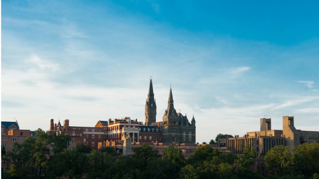 Drone image of Georgetown University main campus