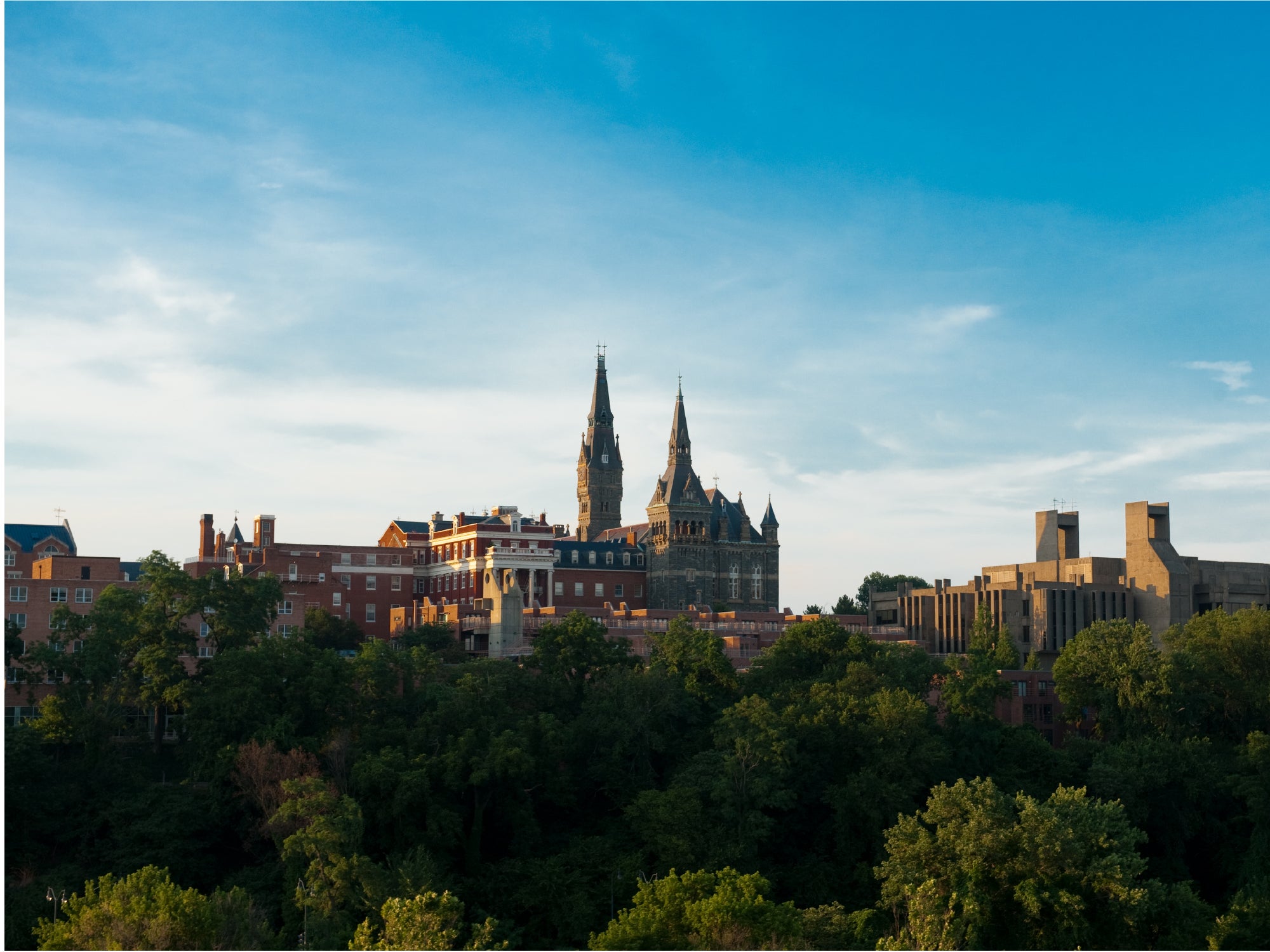 Drone image of Georgetown University main campus