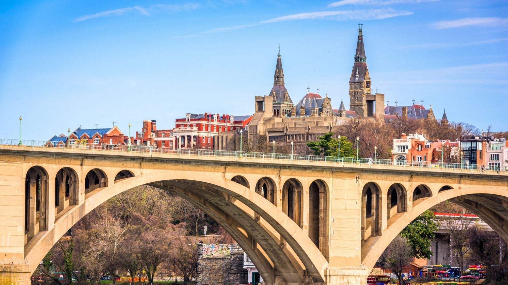 Georgetown University photographed from the Potomac River