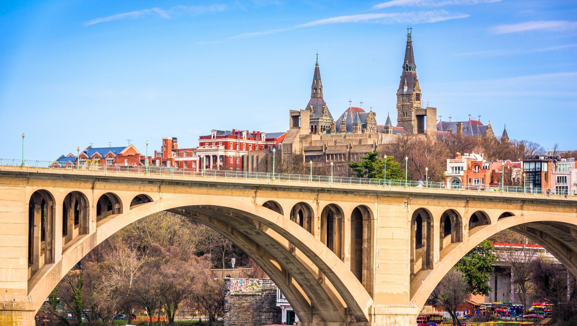 Georgetown University photographed from the Potomac River