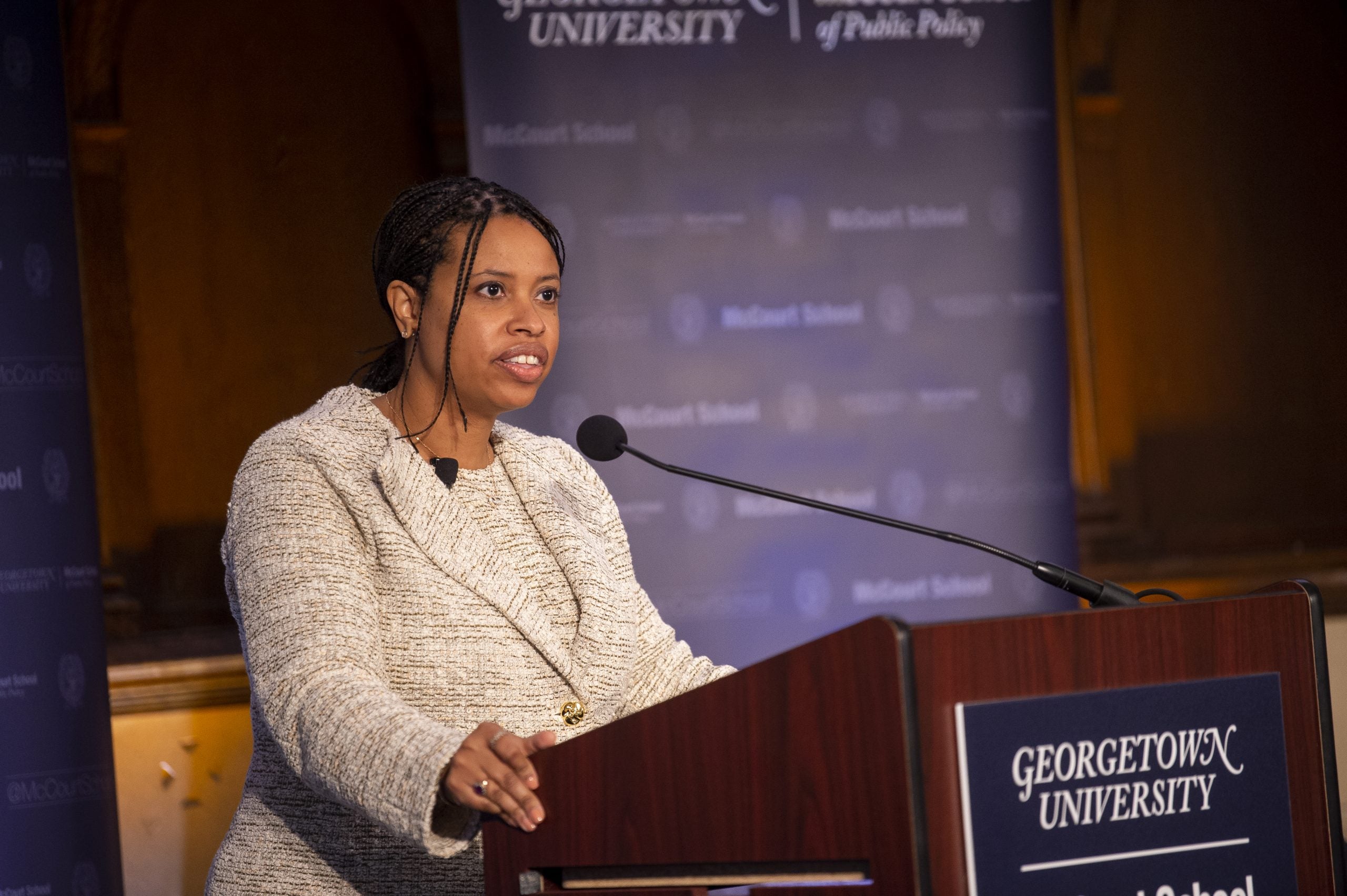 Brooks-LaSure speaking at Georgetown