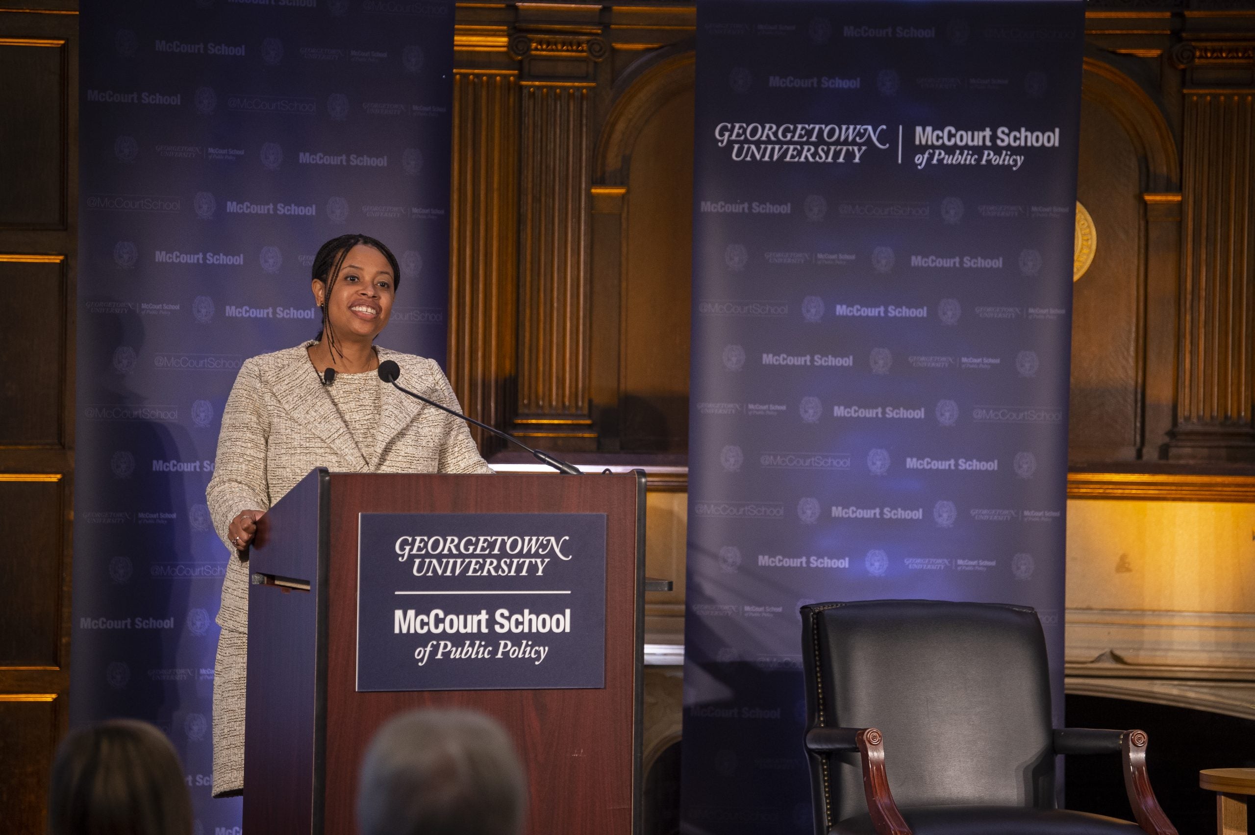 Brooks-LaSure speaking at Georgetown