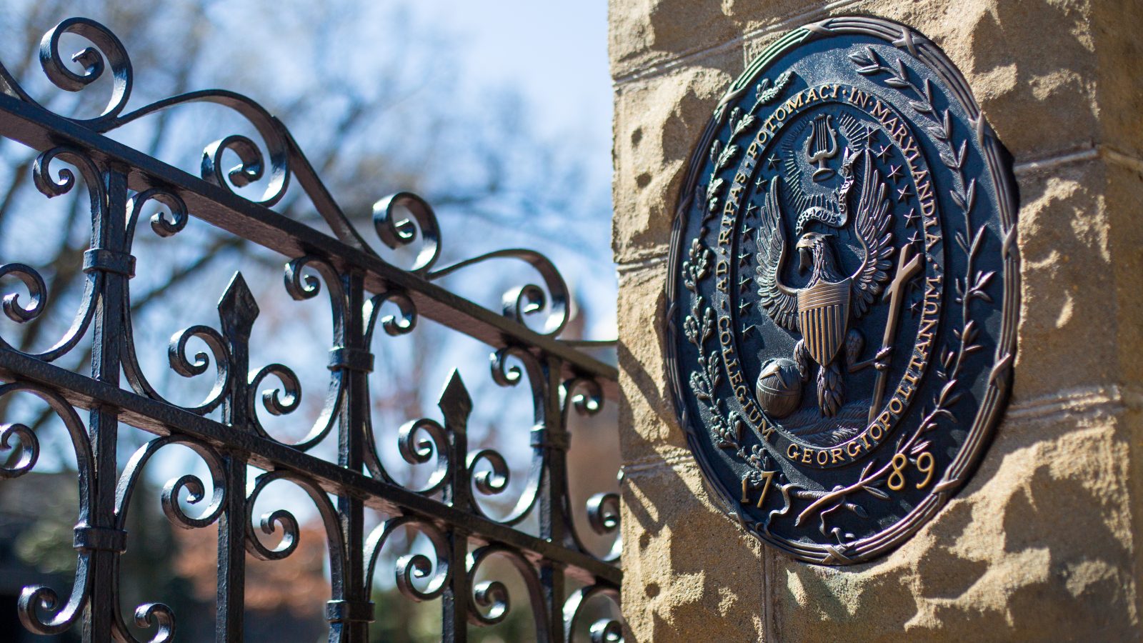Georgetown University gate and seal