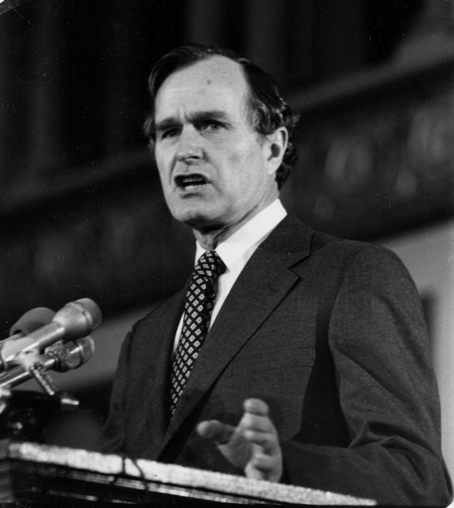 George H.W. Bush speaking at Georgetown