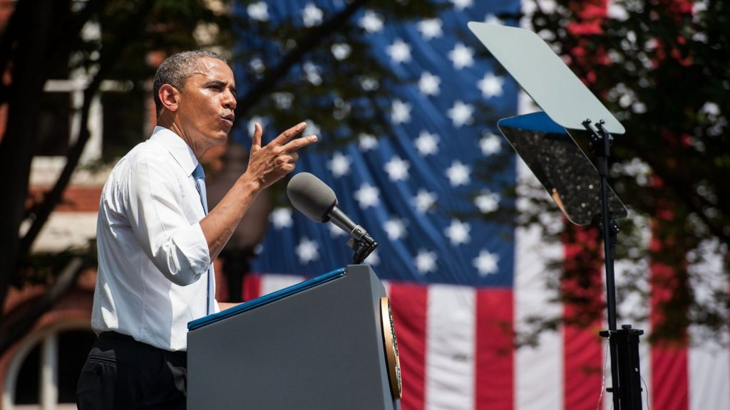 Barack Obama speaking at Georgetown