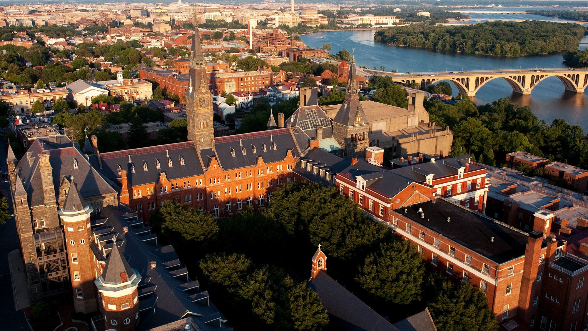 Aerial shot of Georgetown University campus