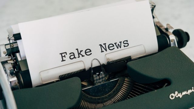 Fake News typed out on typewriter