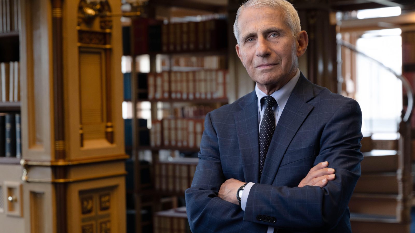 Dr. Fauci in Riggs Library