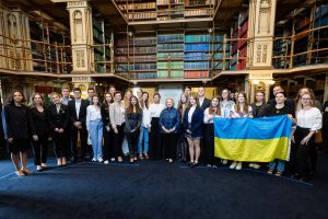 Ukrainian First Lady Olena Zelenska visited Georgetown University in September 2023, where she addressed the campus community, met with Ukrainian students and gifted the university with 260 Ukrainian books.
