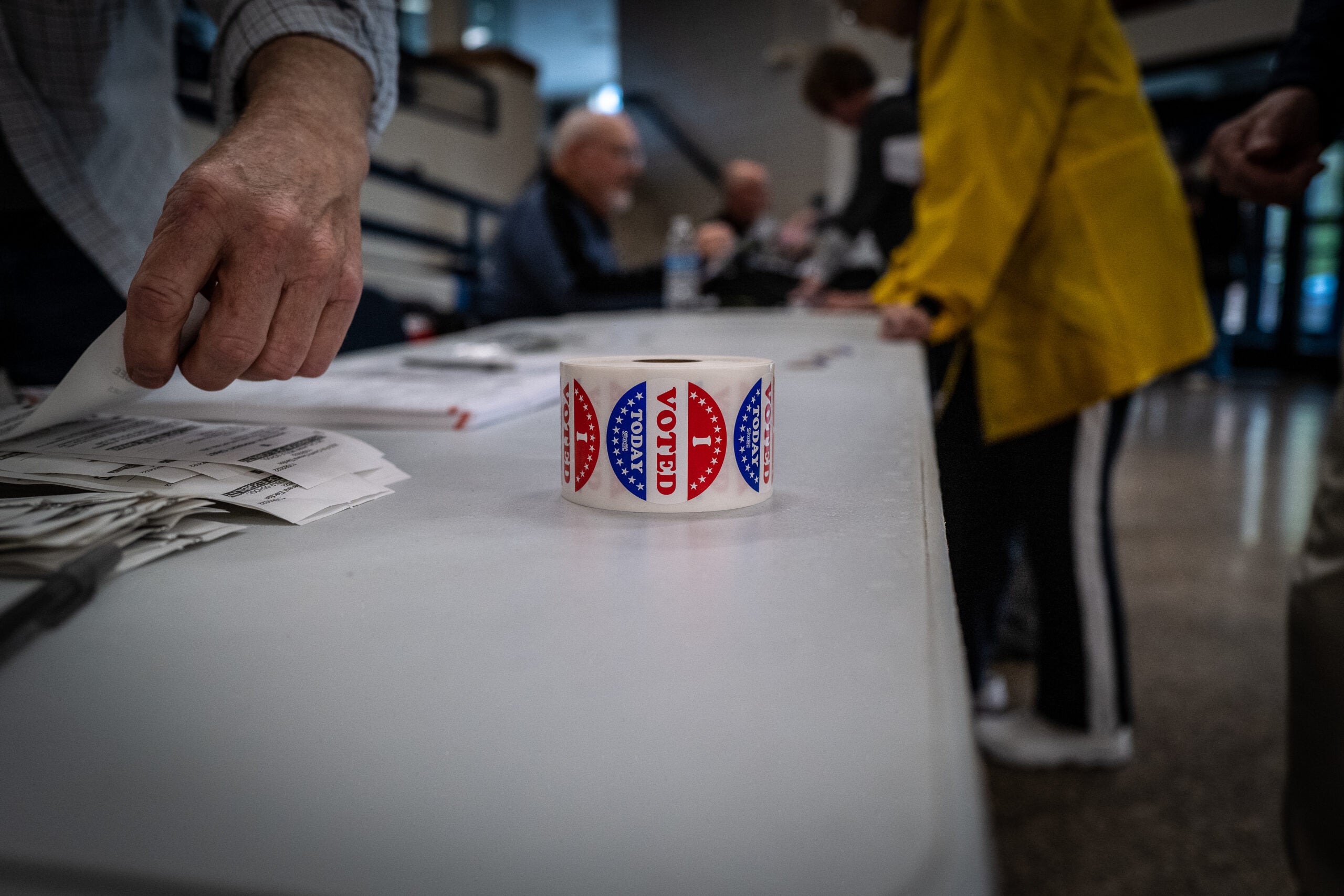 Election Day voting at a polling place in the United States