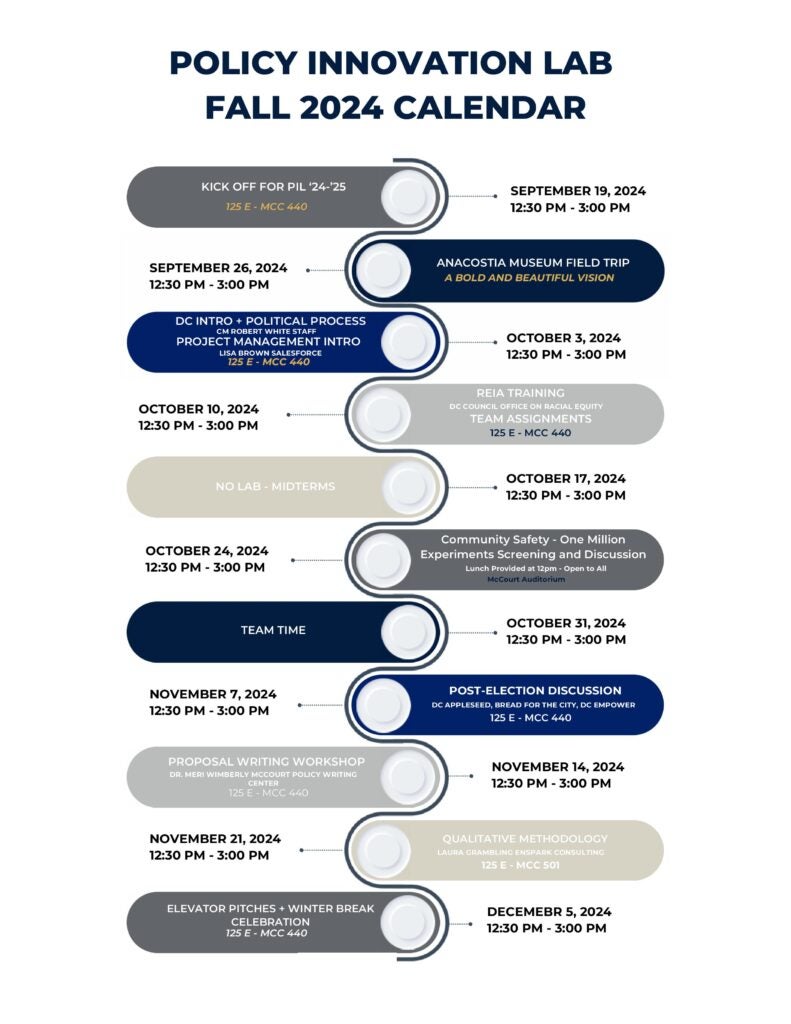 Policy Innovation Lab Fall 2024 Calendar
