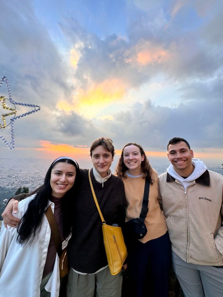 Issabella Romo (MPP’26) (far left) and fellow members of McCourt Policy in Practice on a client visit in Bogotá, Colombia.