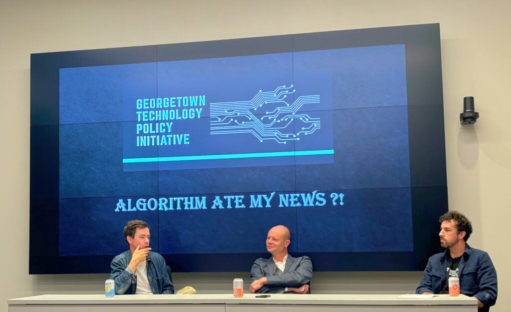 Matt Steinberg (MPP'26) at a Georgetown Technology Policy Initiative event.