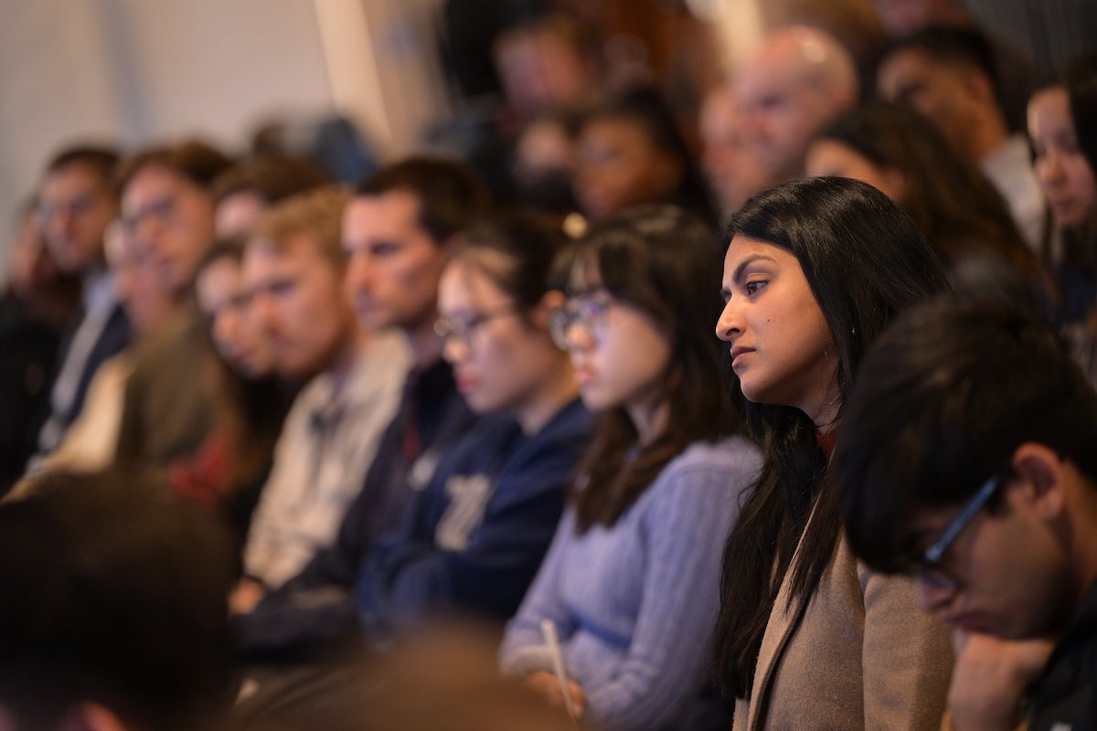 Audience photo taken during Adriana Kugler's 2025 lecture