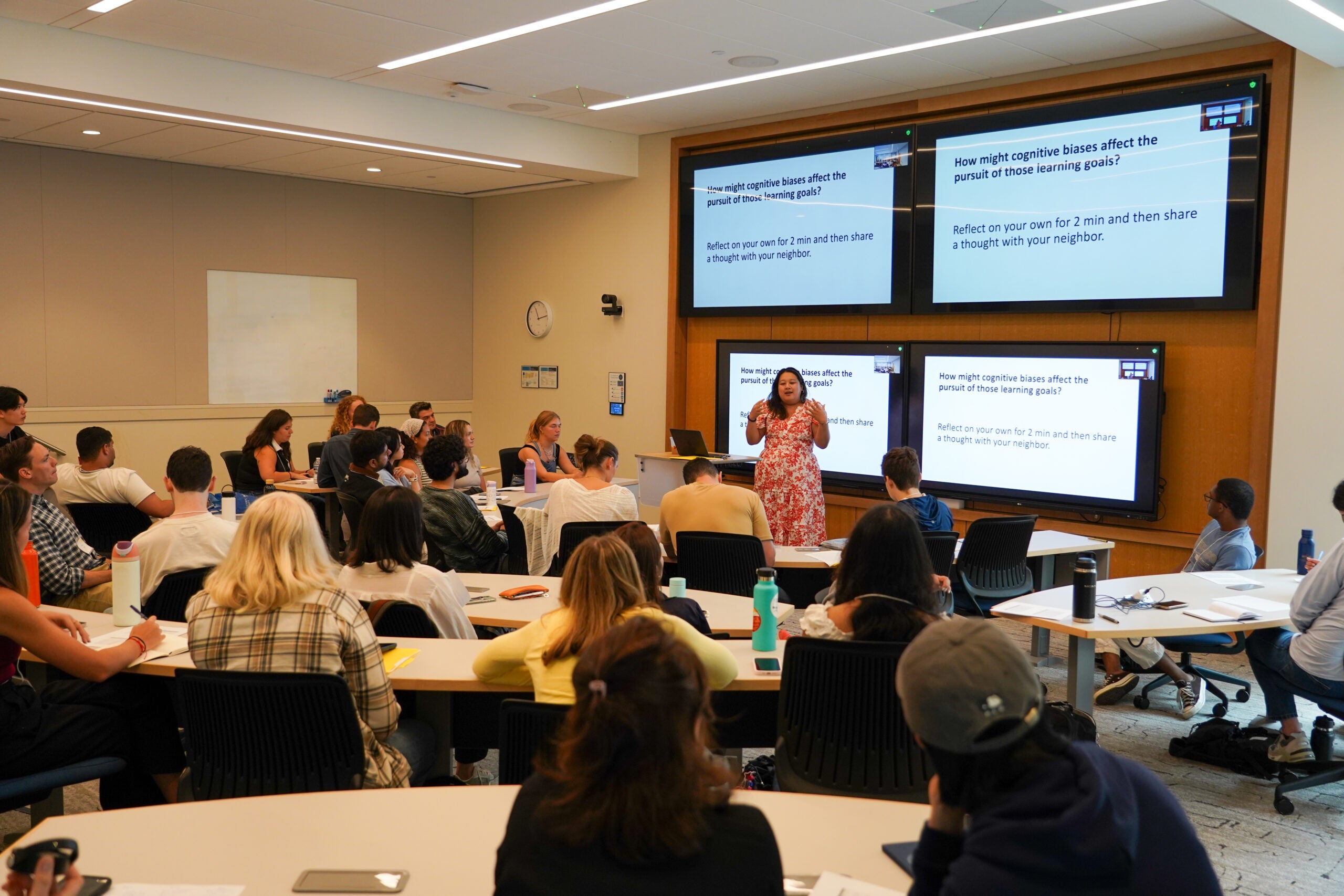 Amanda Lu, assistant teaching professor and faculty director of programs, teaching at Foundations 2025