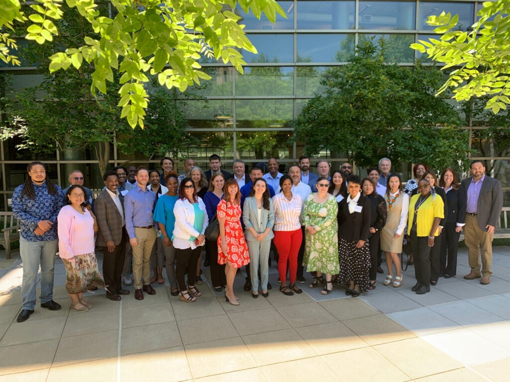 Participants and partners take a group photo in the Center for Youth Justice's Transforming Juvenile Probation Certificate Program