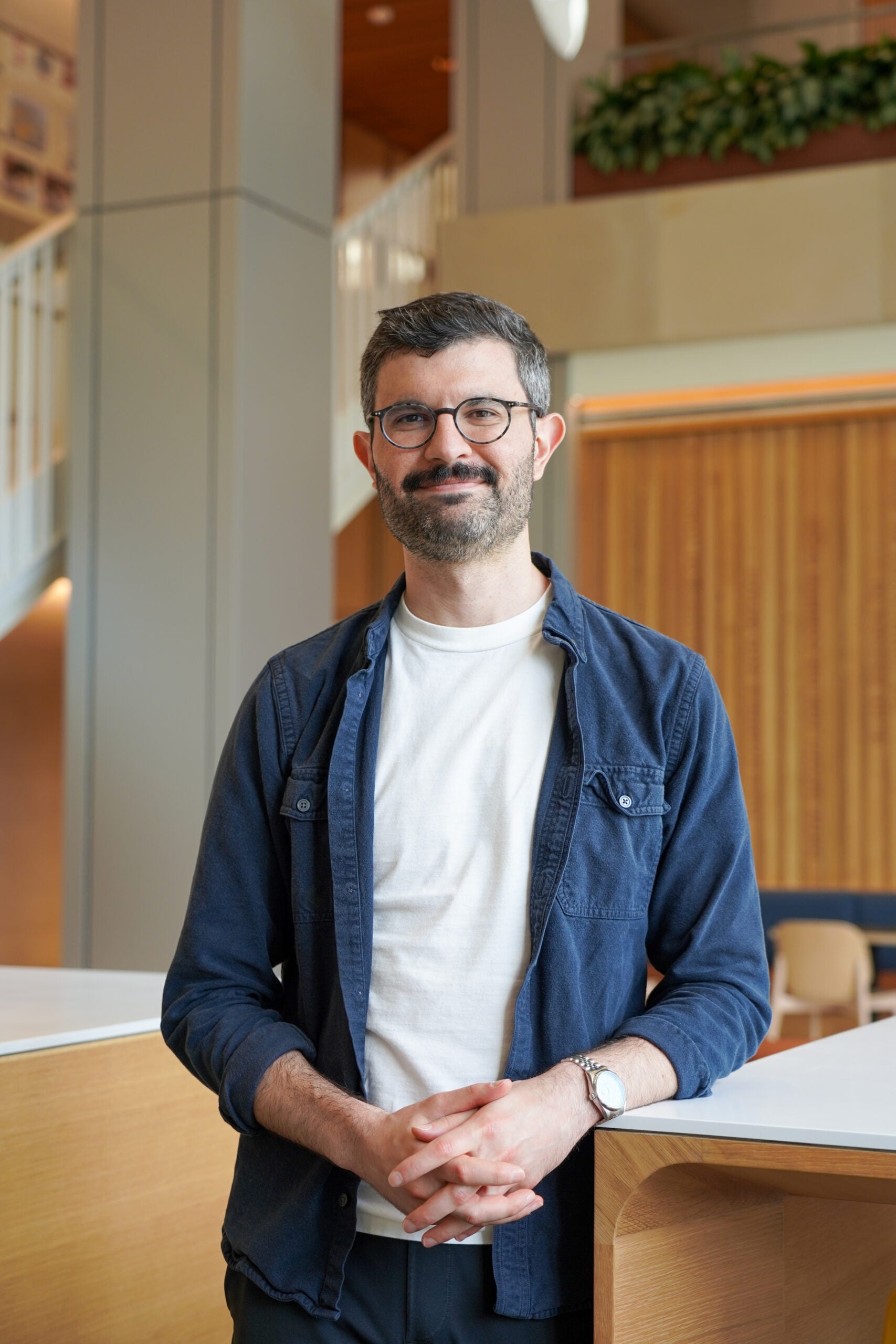 Eric Jeffay (MPP'23) in McCourt's second floor commons