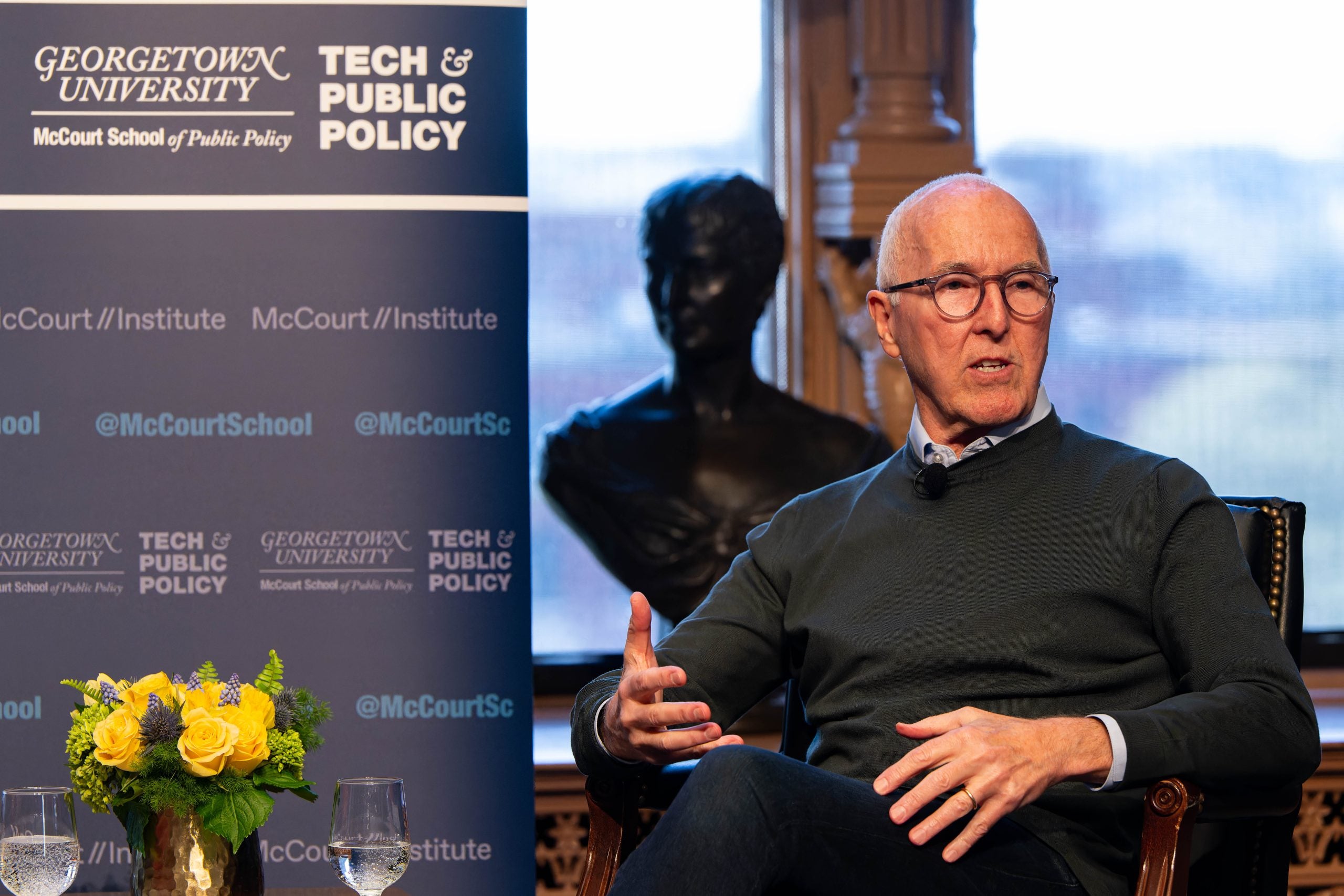 Frank McCourt Jr. speaking at Tech and Public Policy event