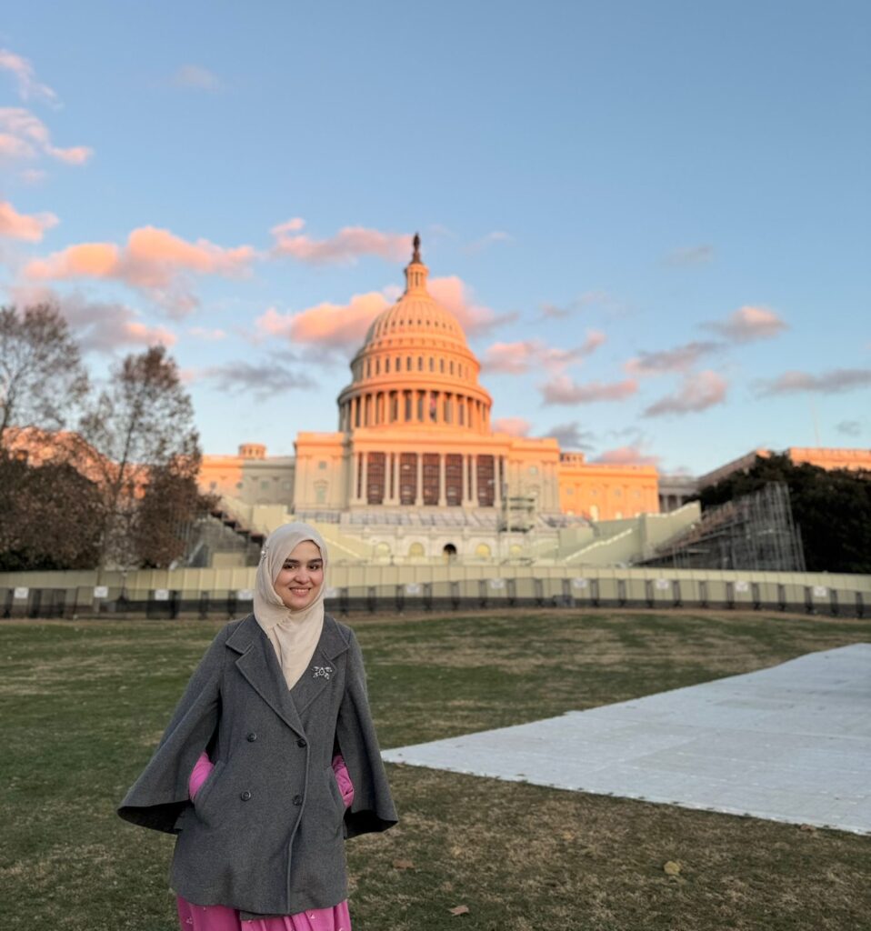 Bashir in front of the U.S. Capitol
