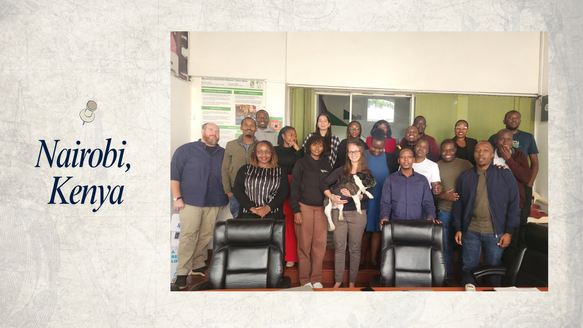 Aasna Sijapati (MIDP’26) with colleagues at IPA in Nairobi, Kenya