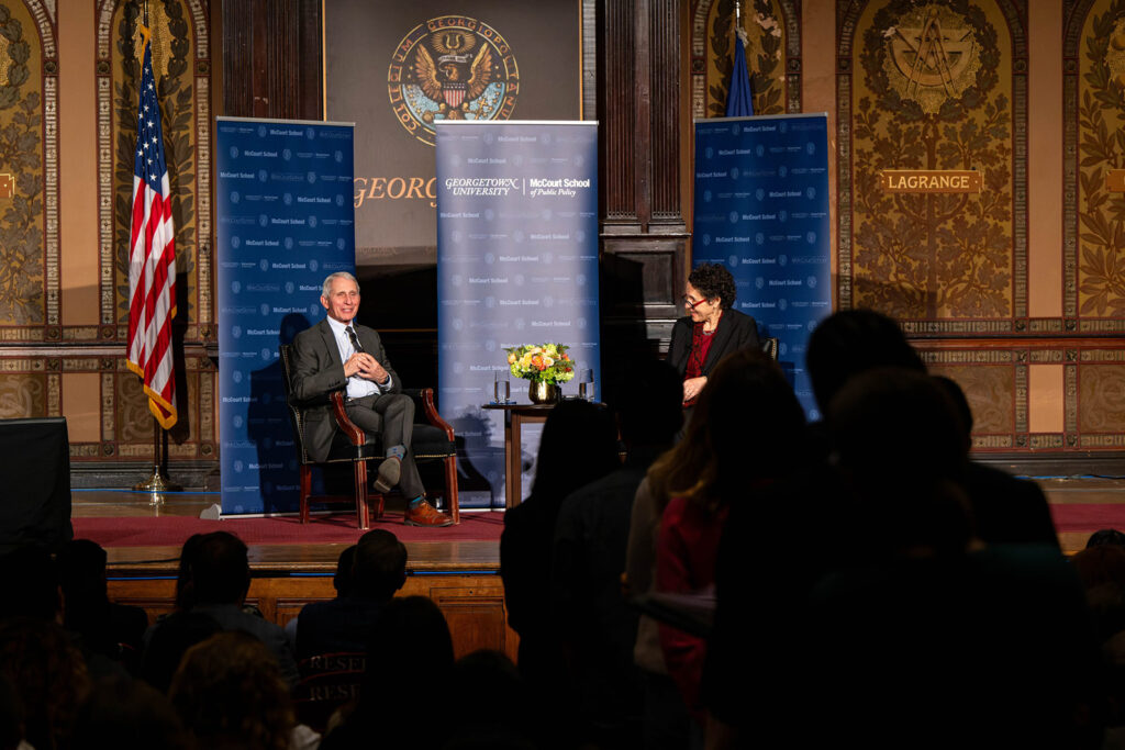 Dean Maria Cancian moderates Q&A with Dr. Fauci