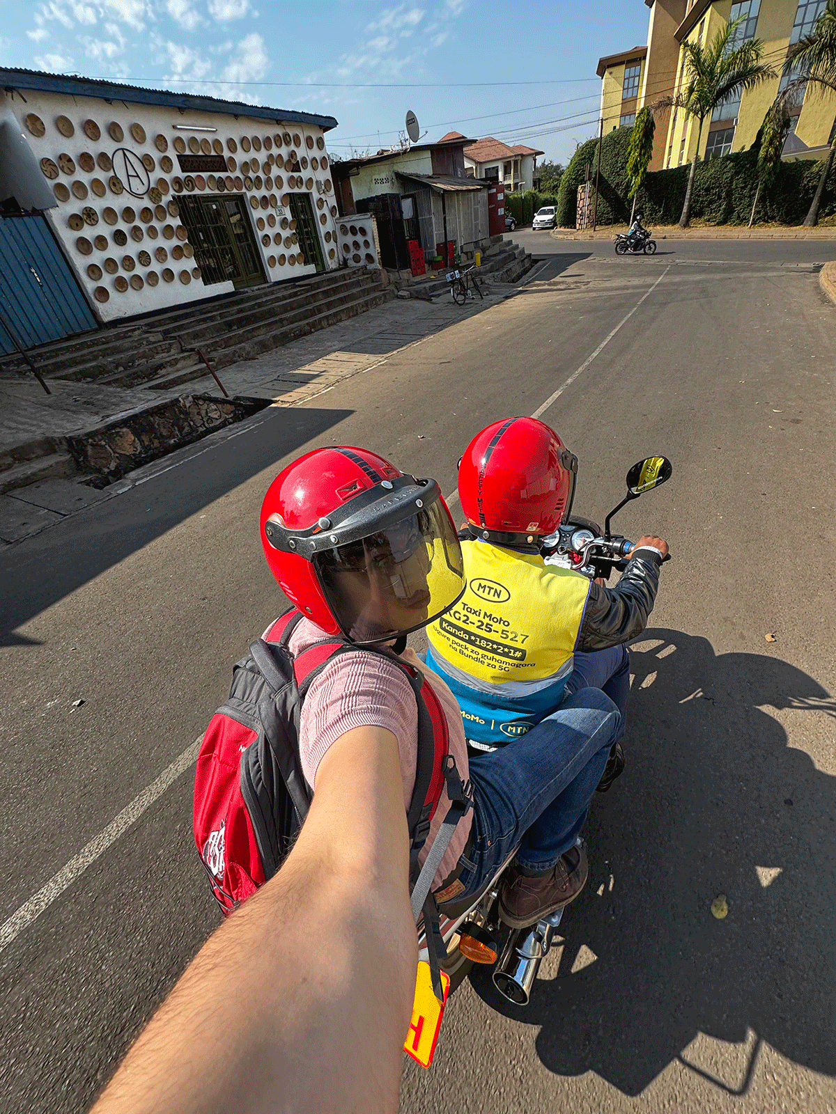 Gondalwala on the back of a motorbike