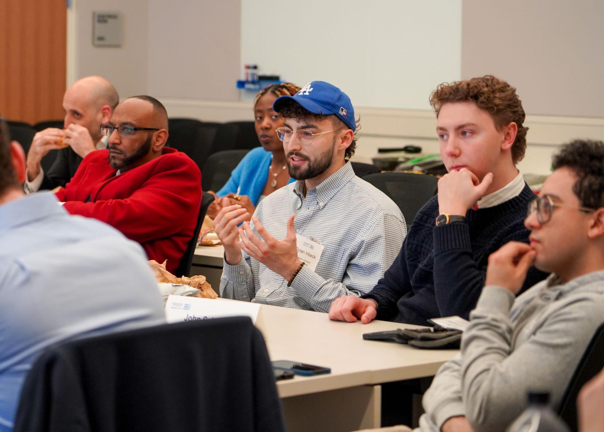 Student speaking during congressional technology policy workshop